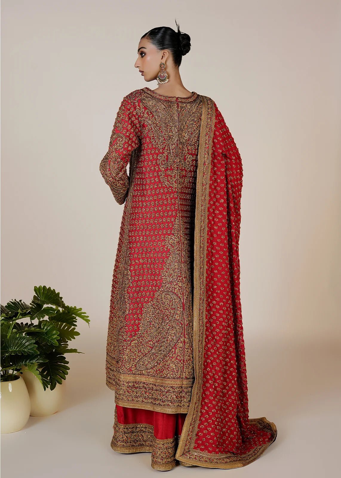 Marori Bridal Red Shirt & Dupatta - Rizwan Beyg Design