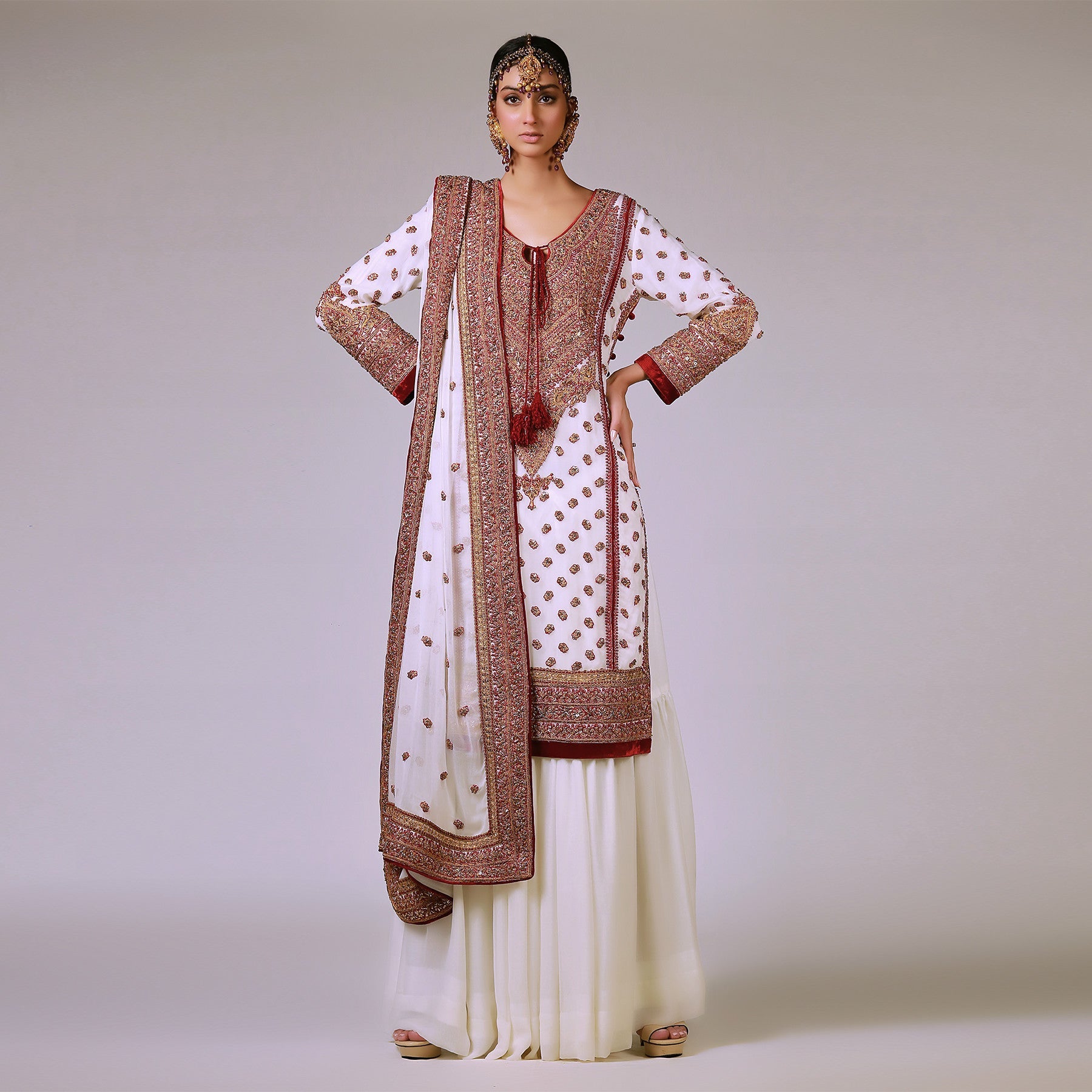 Marori Embroidered Classic Kali Kurta & Dupatta - Rizwan Beyg Design