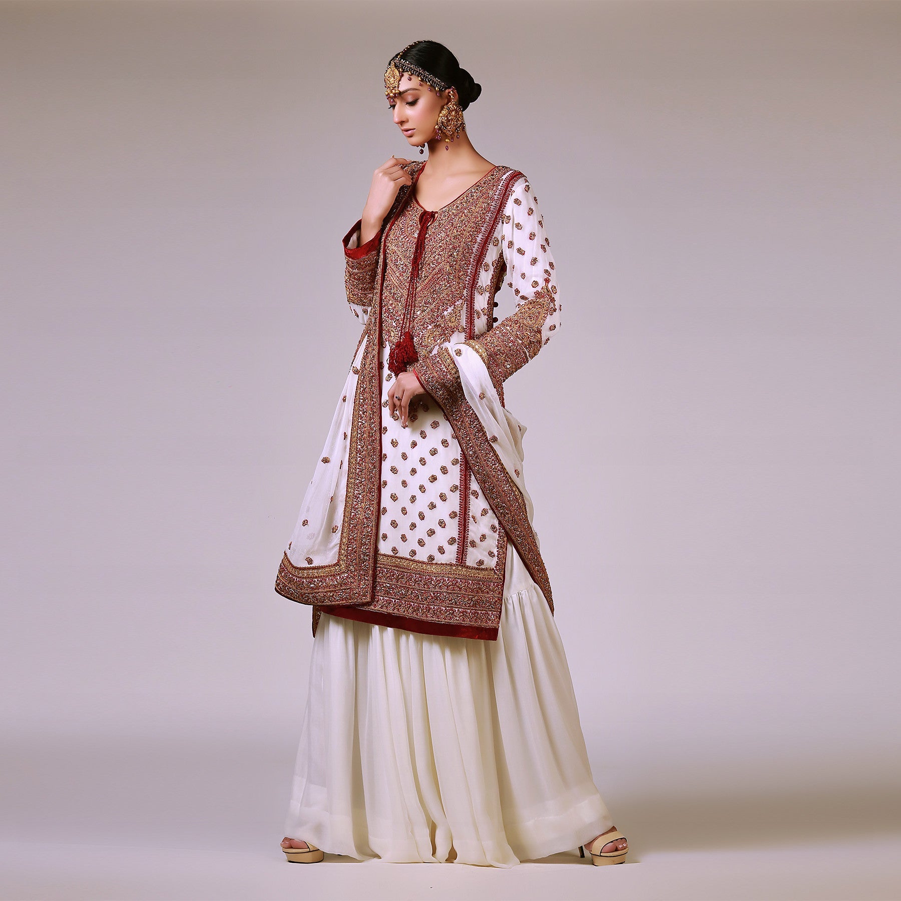 Marori Embroidered Classic Kali Kurta & Dupatta - Rizwan Beyg Design