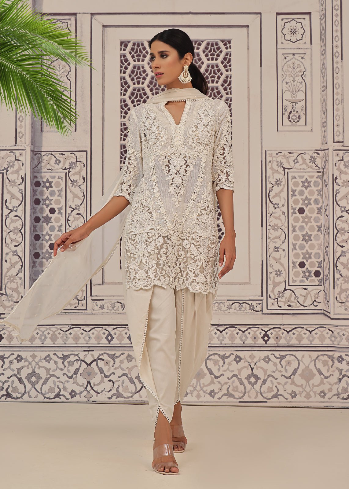 Meili Short Pearls Kurti - Rizwan Beyg Design