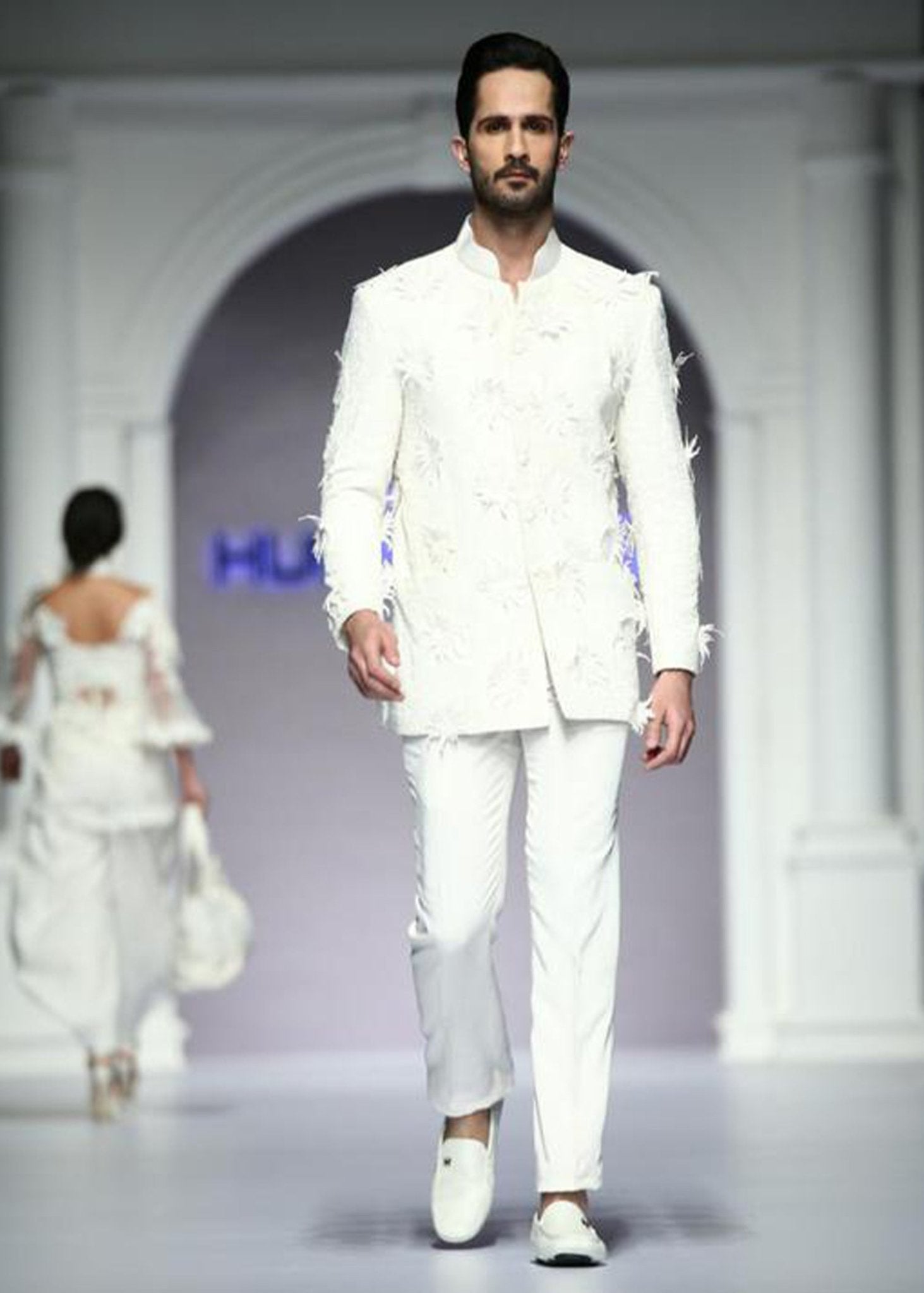 Men's Nehru Jacket with Lace - work - Rizwan Beyg Design