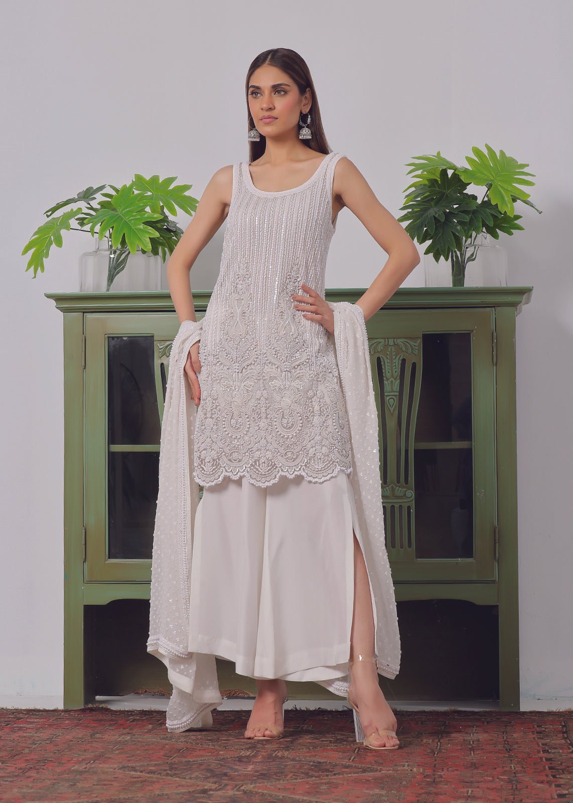 Mirabelle Sleeveless Shirt&Dupatta - Rizwan Beyg Design