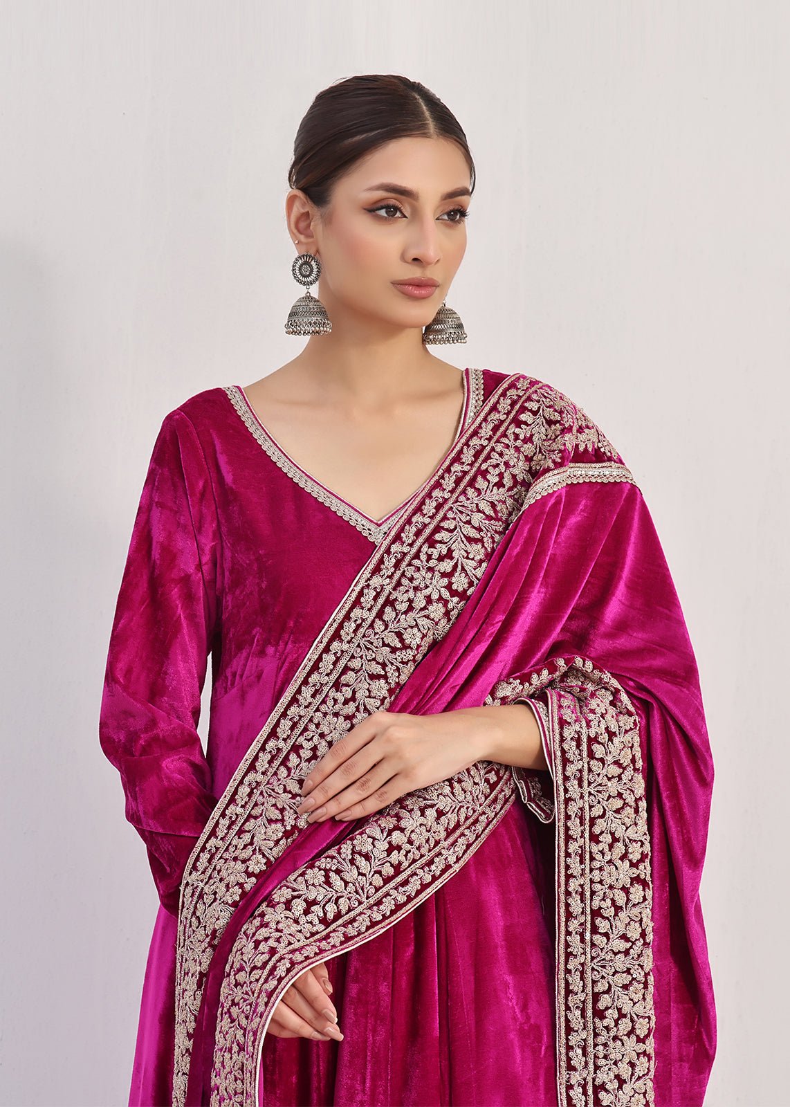 Mishal Magenta Shawl - Rizwan Beyg Design