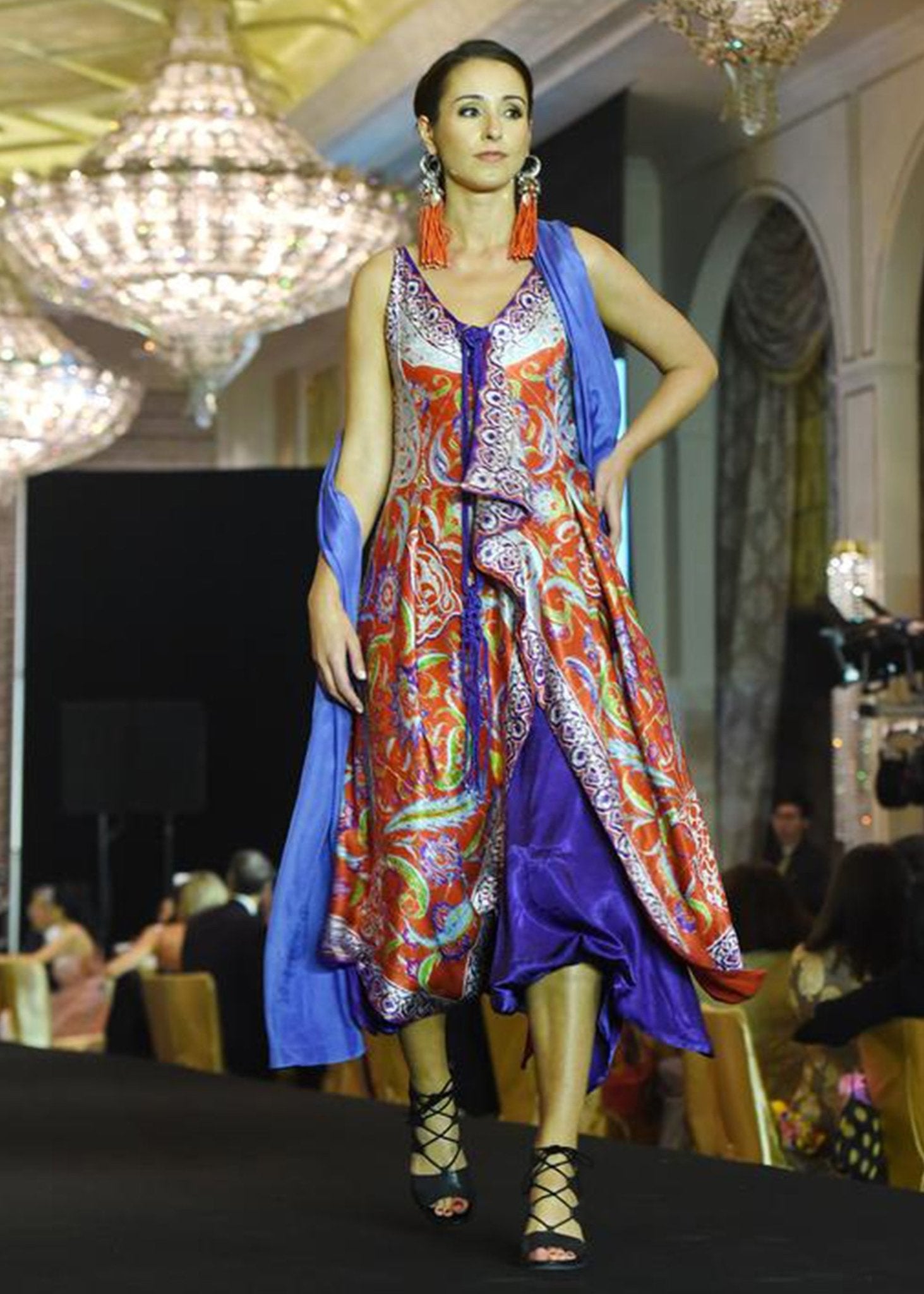 Multi Colour Asymmetrical Dress - Rizwan Beyg Design