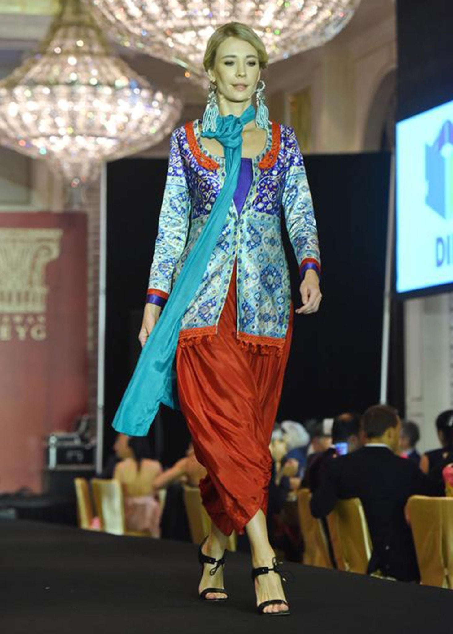 Multi Colour Short Coatee - Rizwan Beyg Design