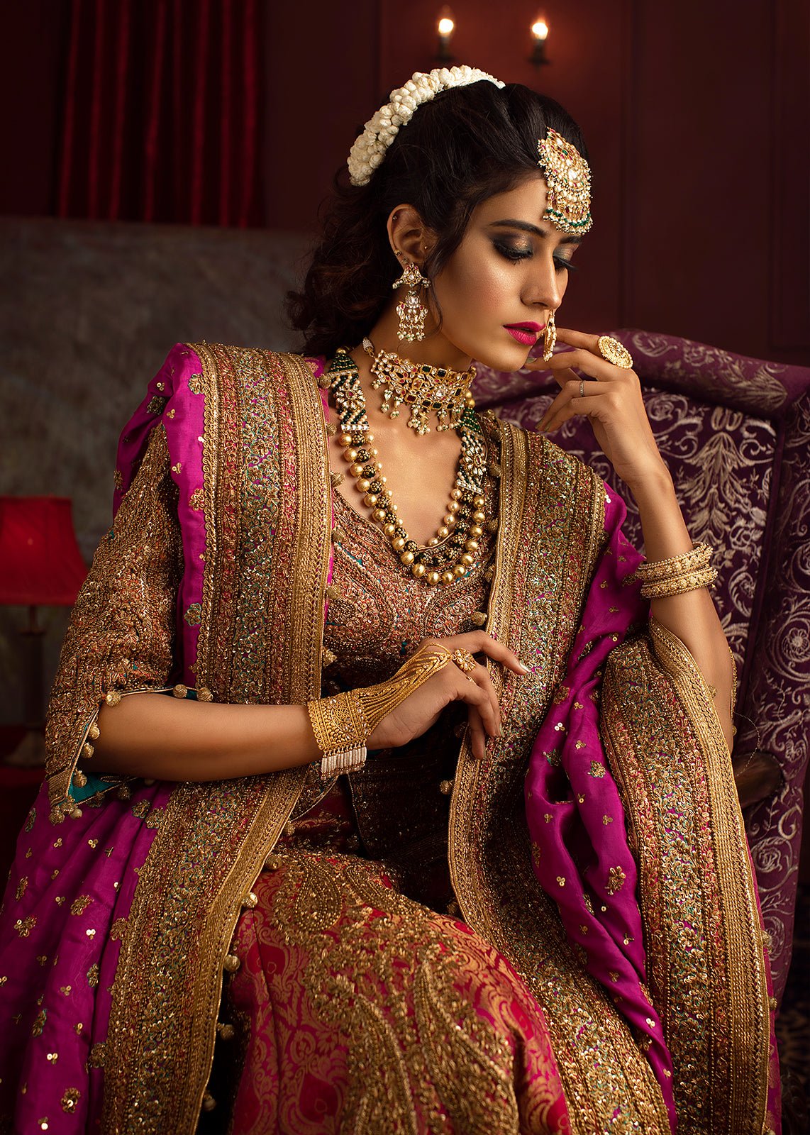 Multicolor Memoni Lehenga Choli & Dupatta - Rizwan Beyg Design