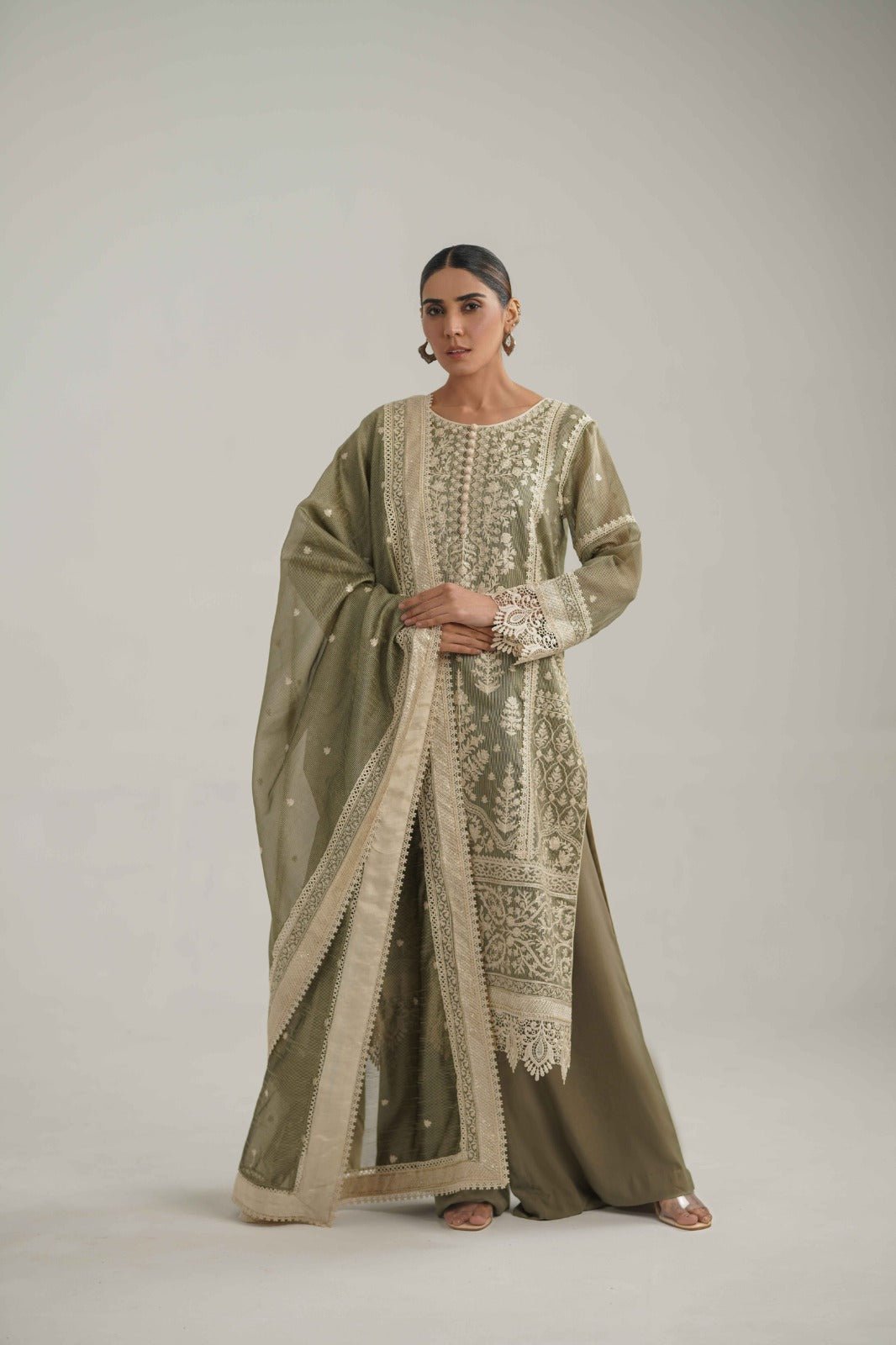 Muradabad Olive Green - Rizwan Beyg Design