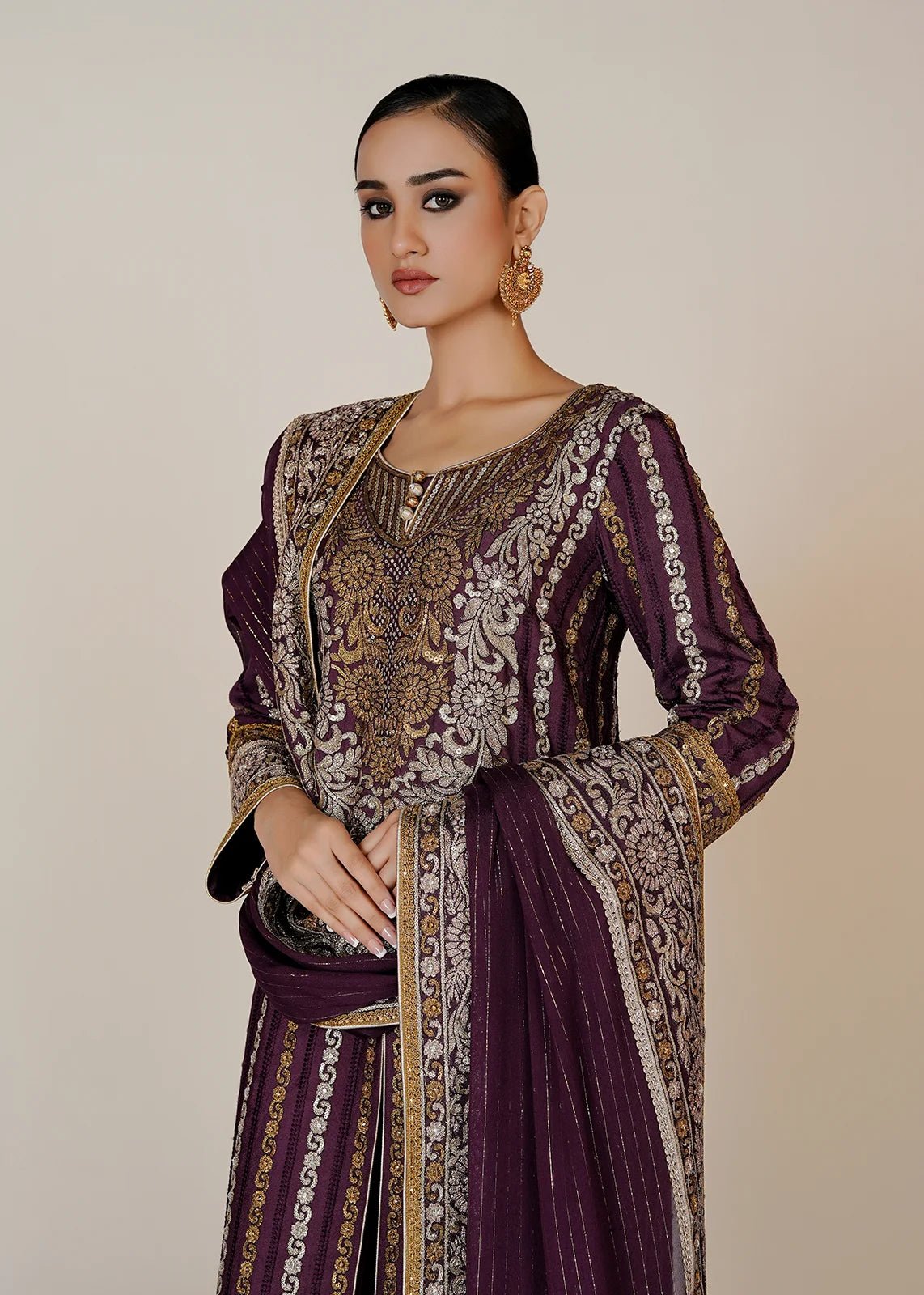 Purple Ganga Jamni - Rizwan Beyg Design