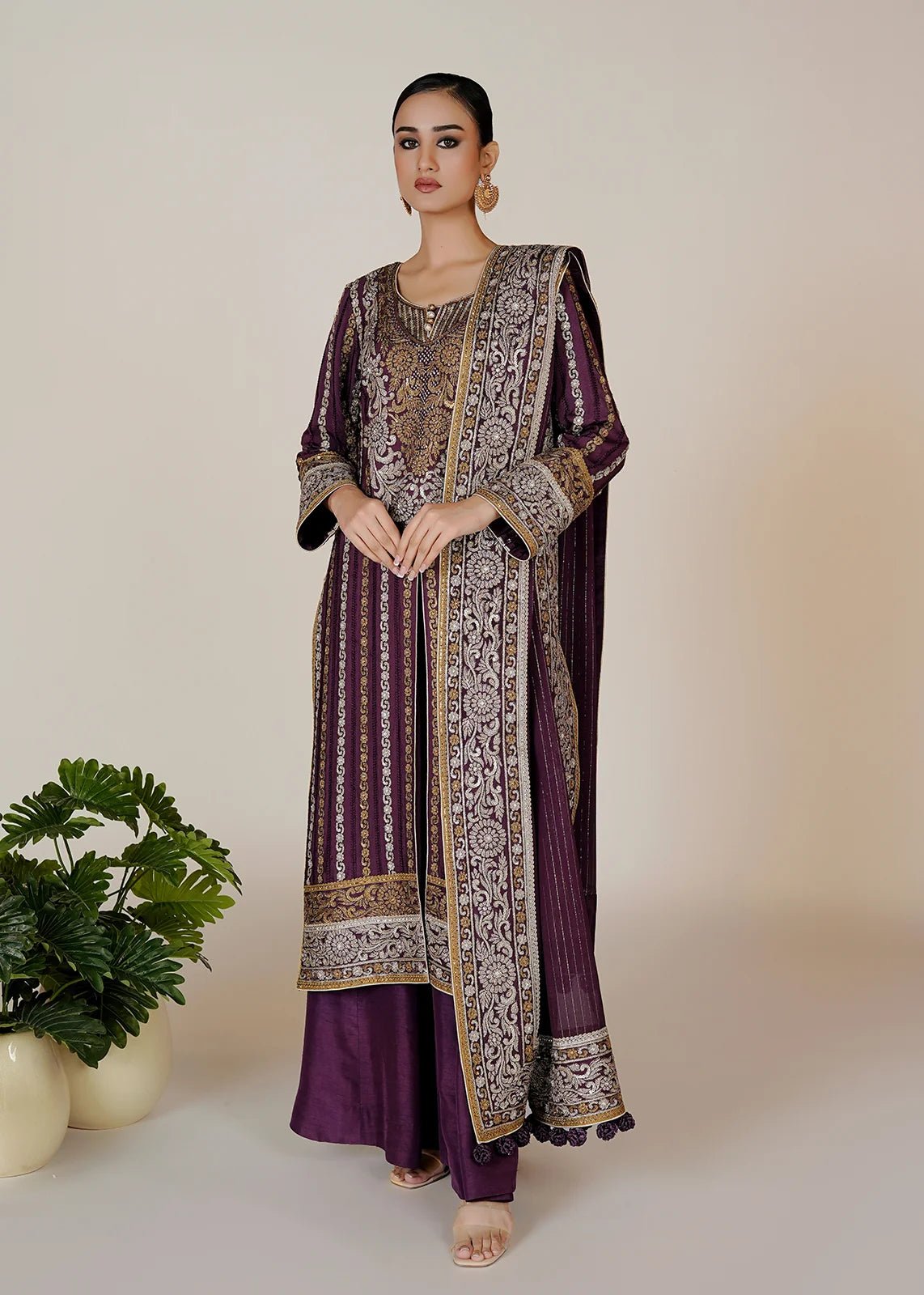 Purple Ganga Jamni - Rizwan Beyg Design