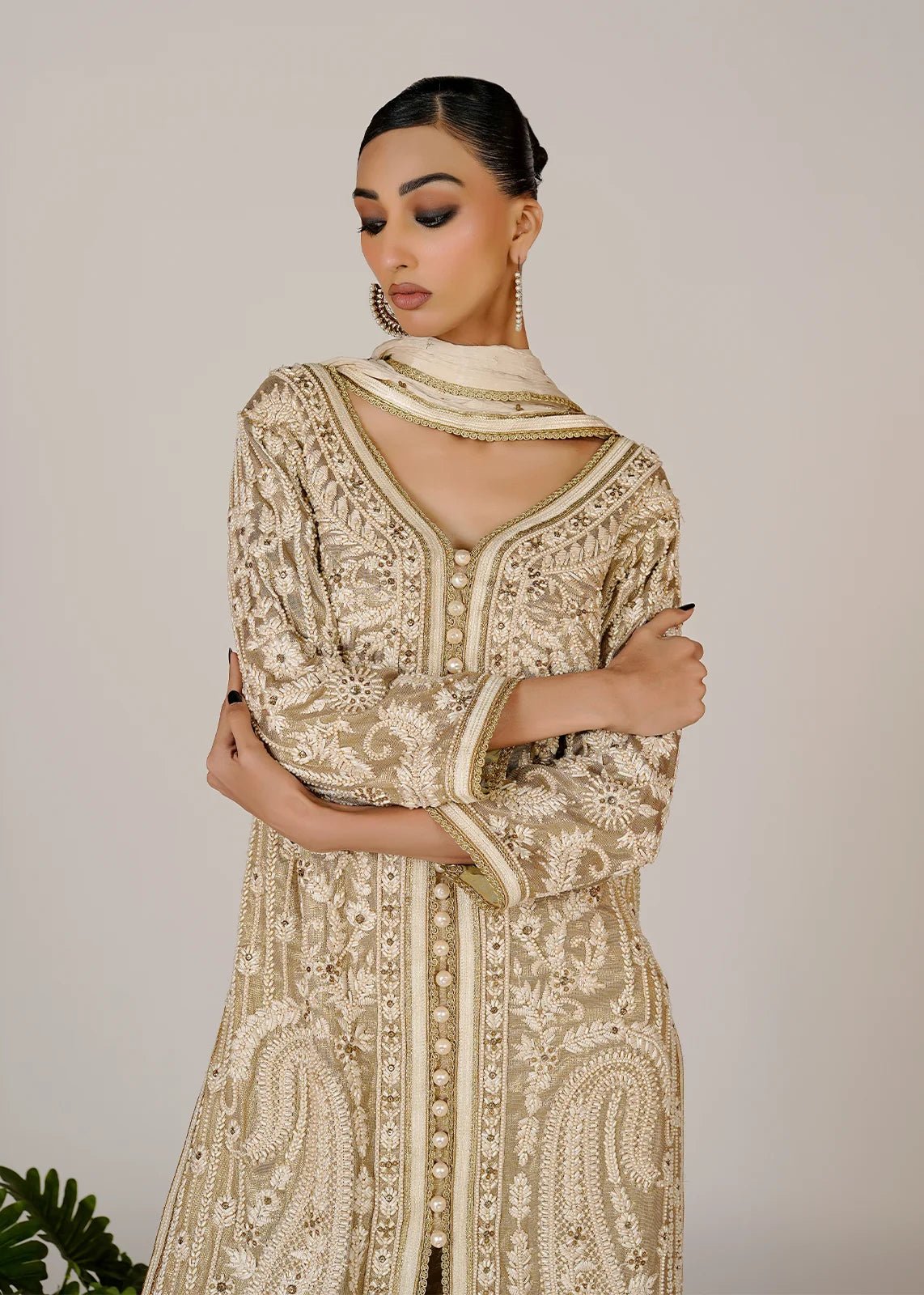 Rafa Gold Coat - Rizwan Beyg Design