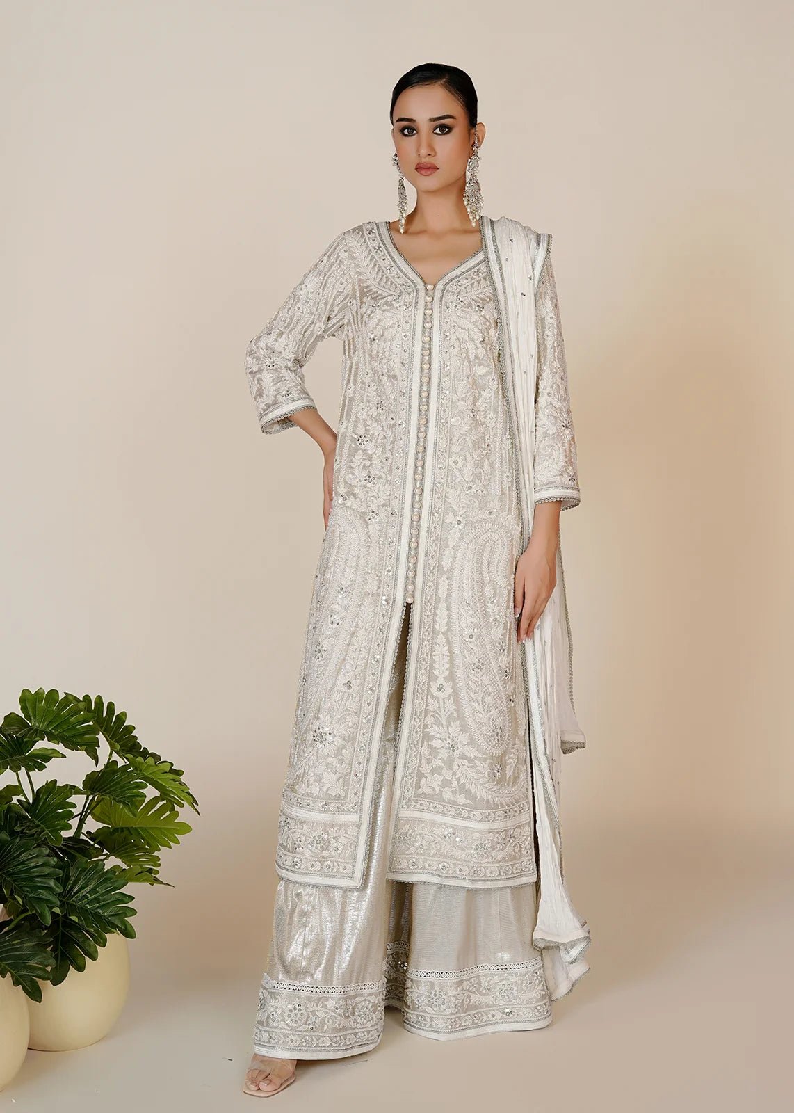 Rafa Silver Coat - Rizwan Beyg Design