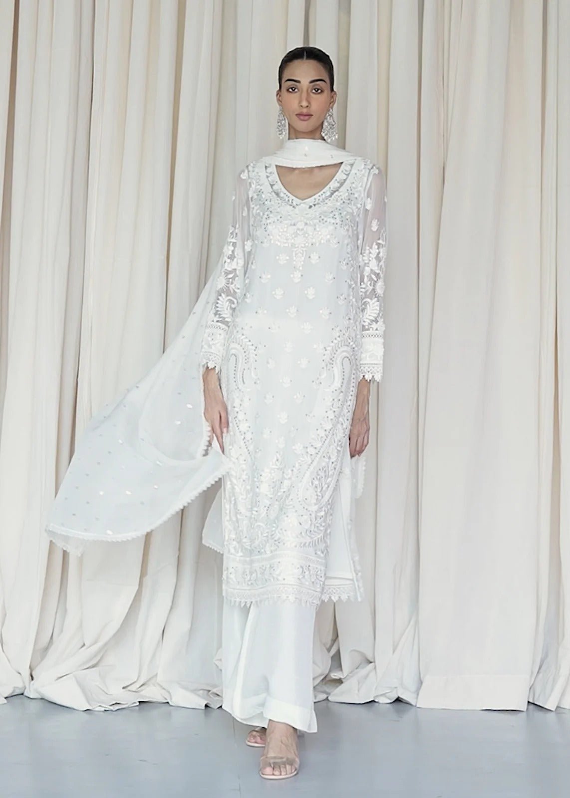 Rafa White With Sequins - Rizwan Beyg Design