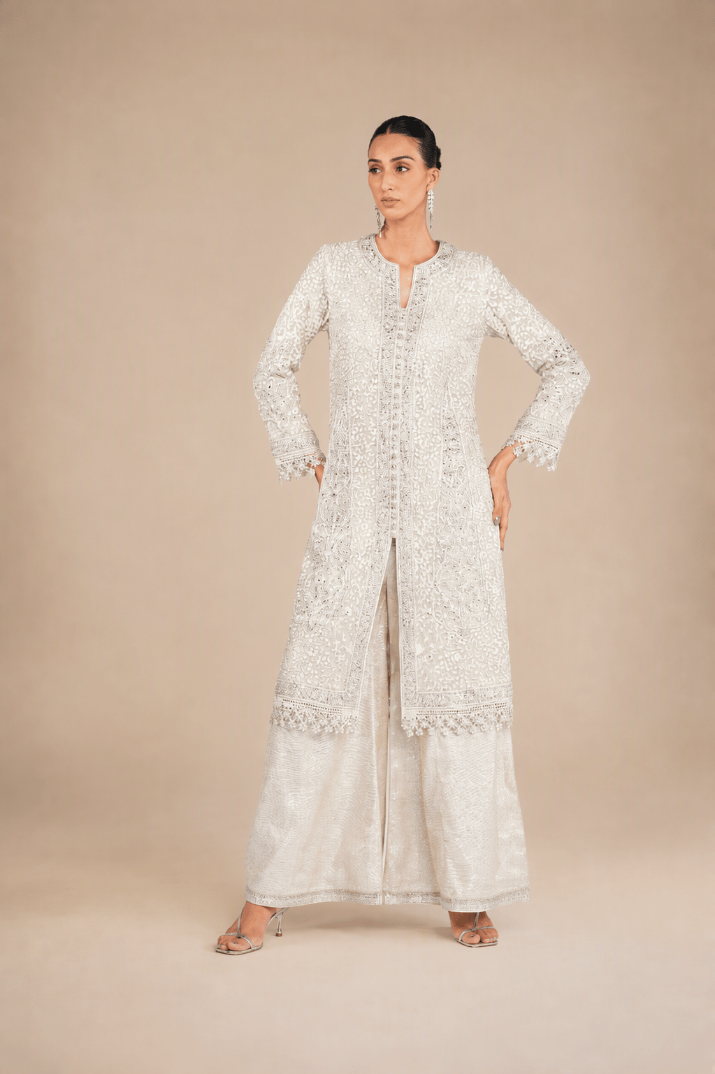 Rania White Coat - Rizwan Beyg Design