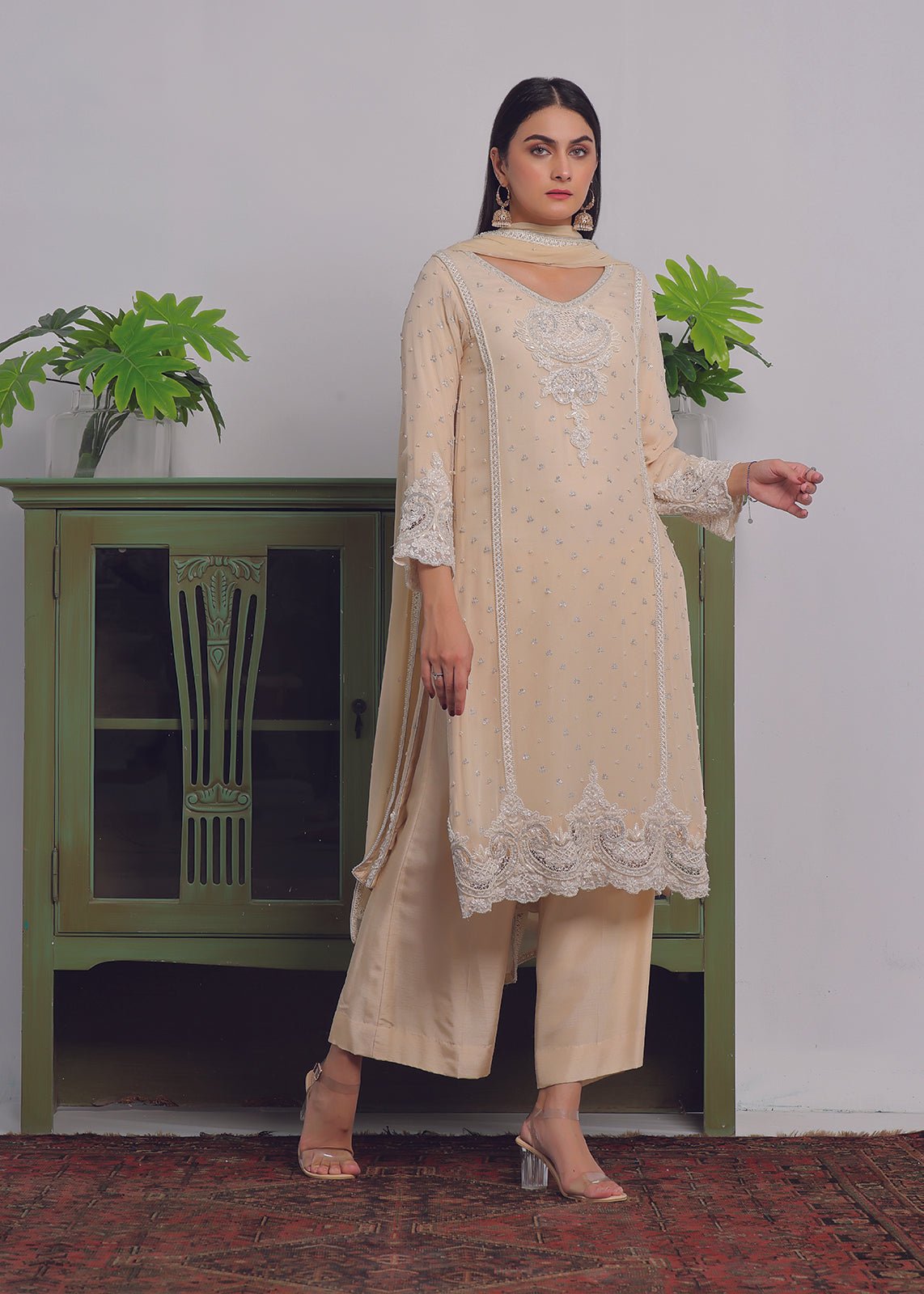 Ruhena Beige - Rizwan Beyg Design