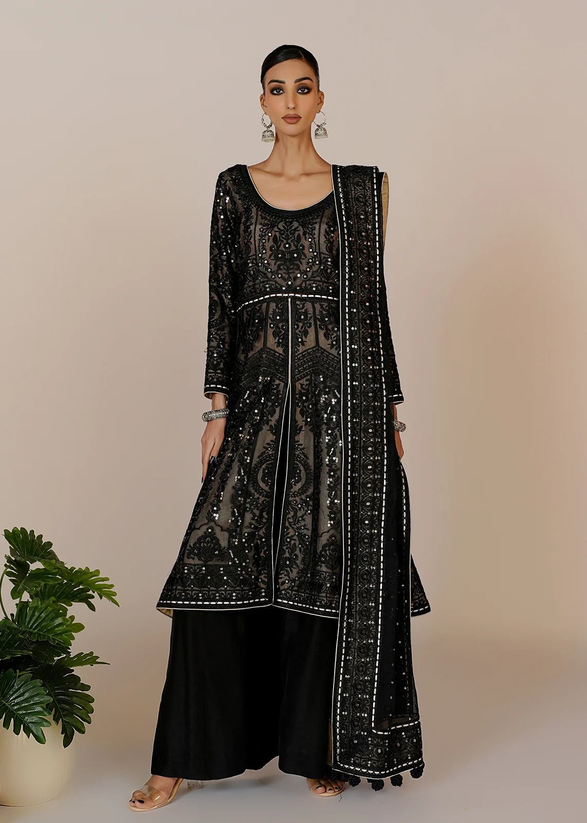 Saleena Black Pishwas - Rizwan Beyg Design