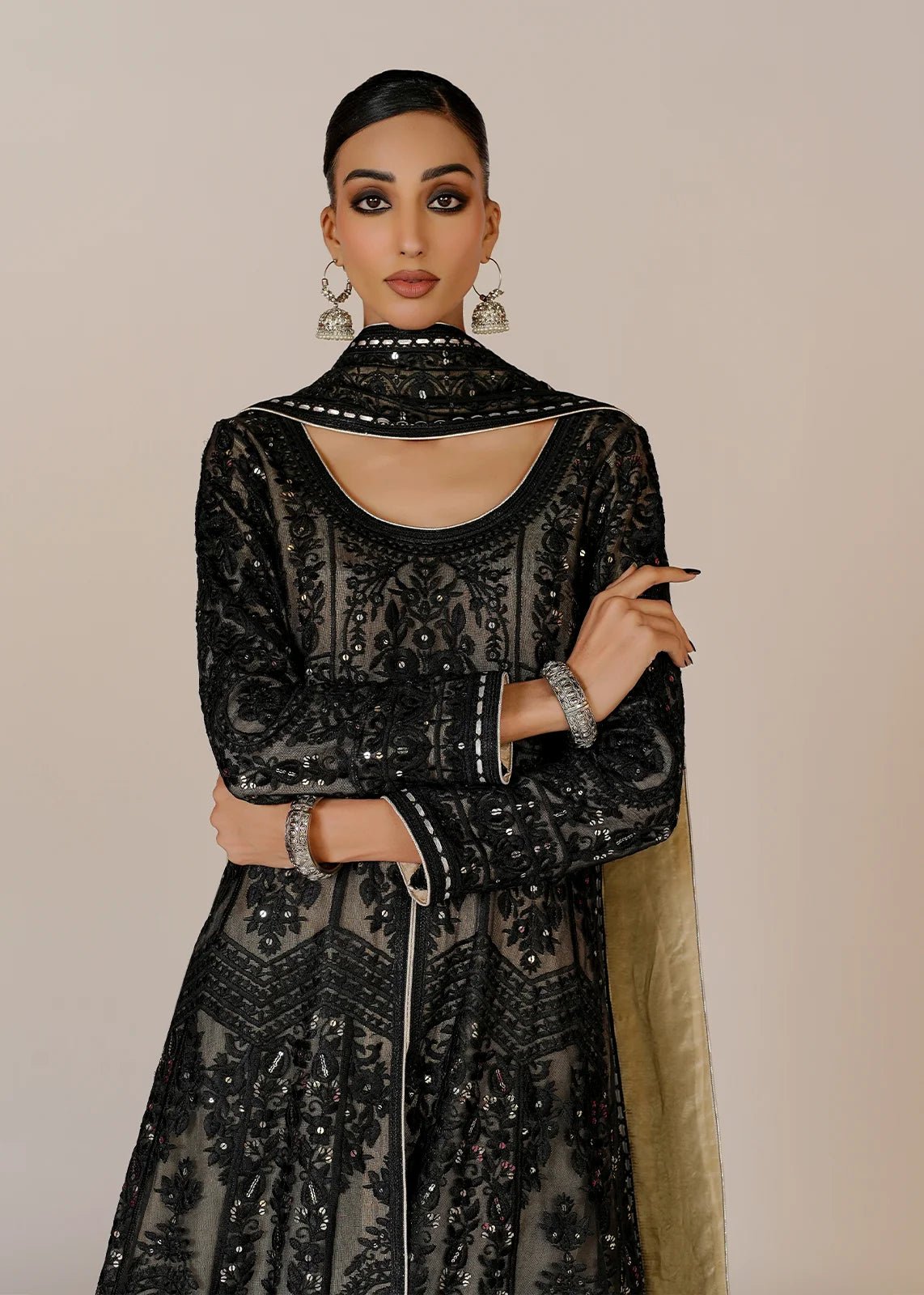 Saleena Black Pishwas - Rizwan Beyg Design