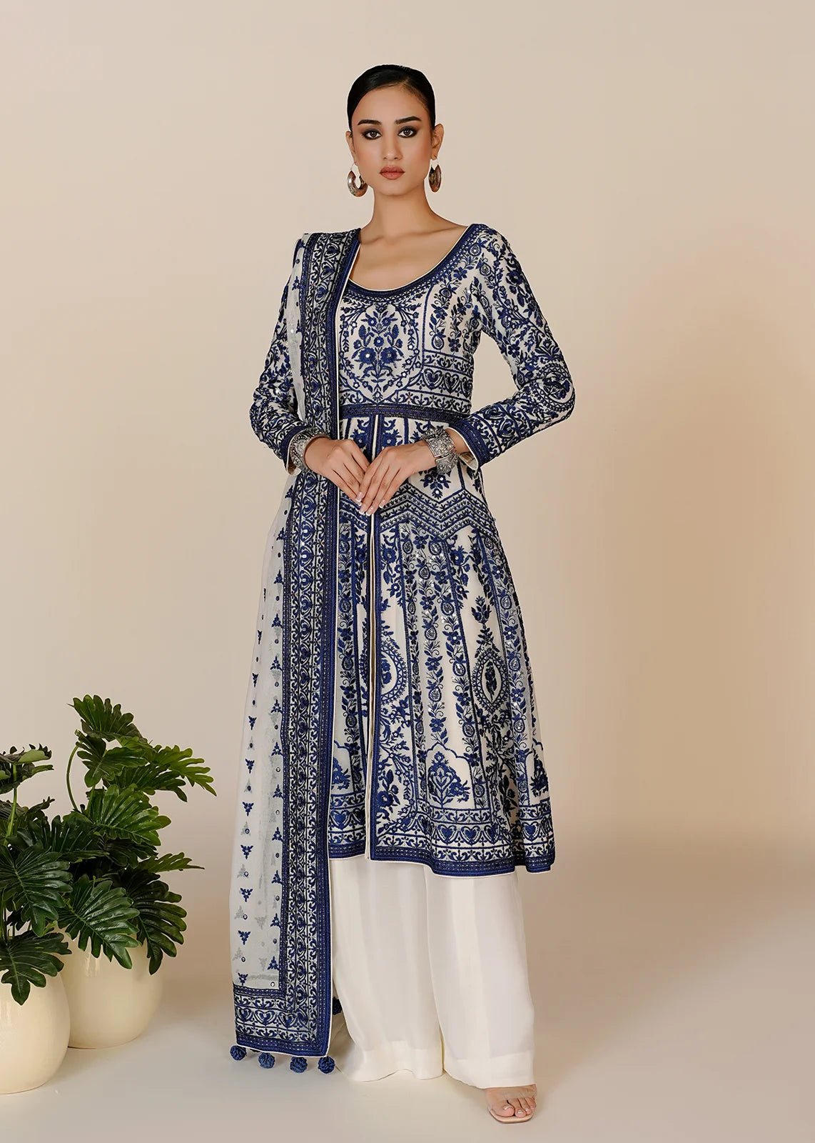 Saleena Blue Pishwas - Rizwan Beyg Design