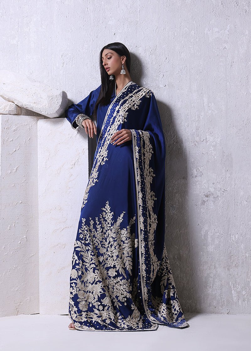 Shabeena Shawl Blue - Rizwan Beyg Design