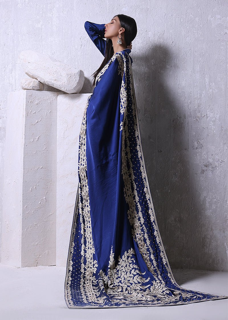 Shabeena Shawl Blue - Rizwan Beyg Design