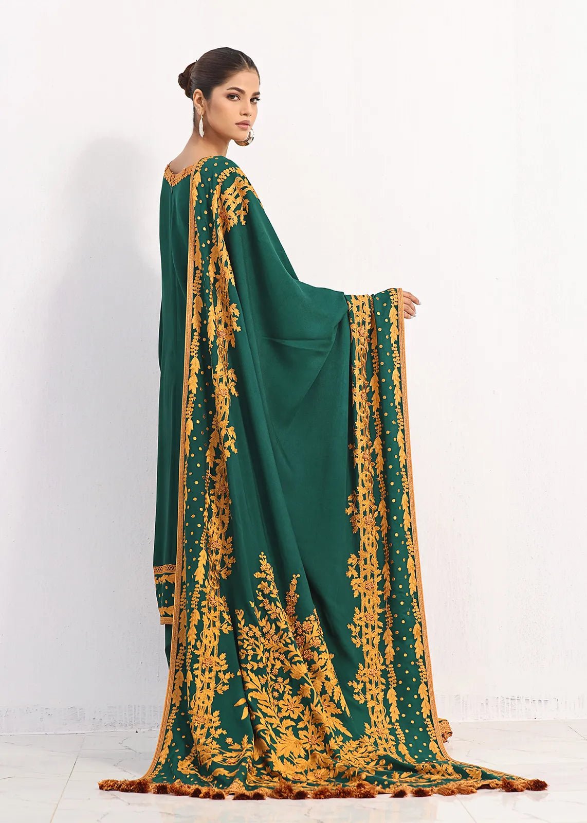 Shabeena Shirt & Shawl Green - Rizwan Beyg Design