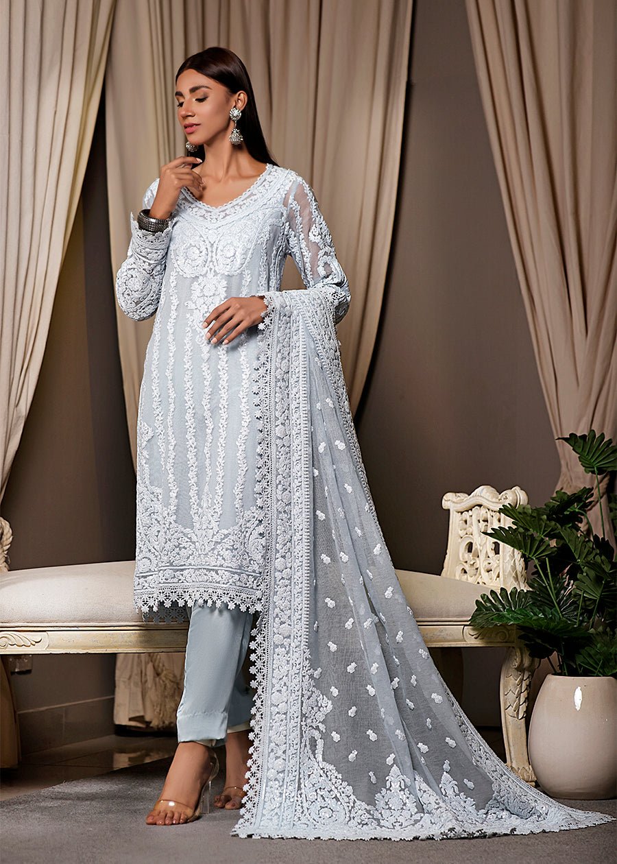 Shahama Pale blue kurta & dupatta - Rizwan Beyg Design