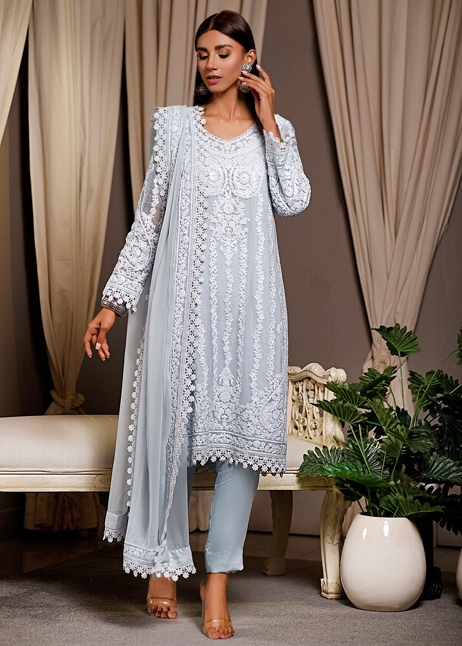 Shahama Pale blue kurta & dupatta - Rizwan Beyg Design