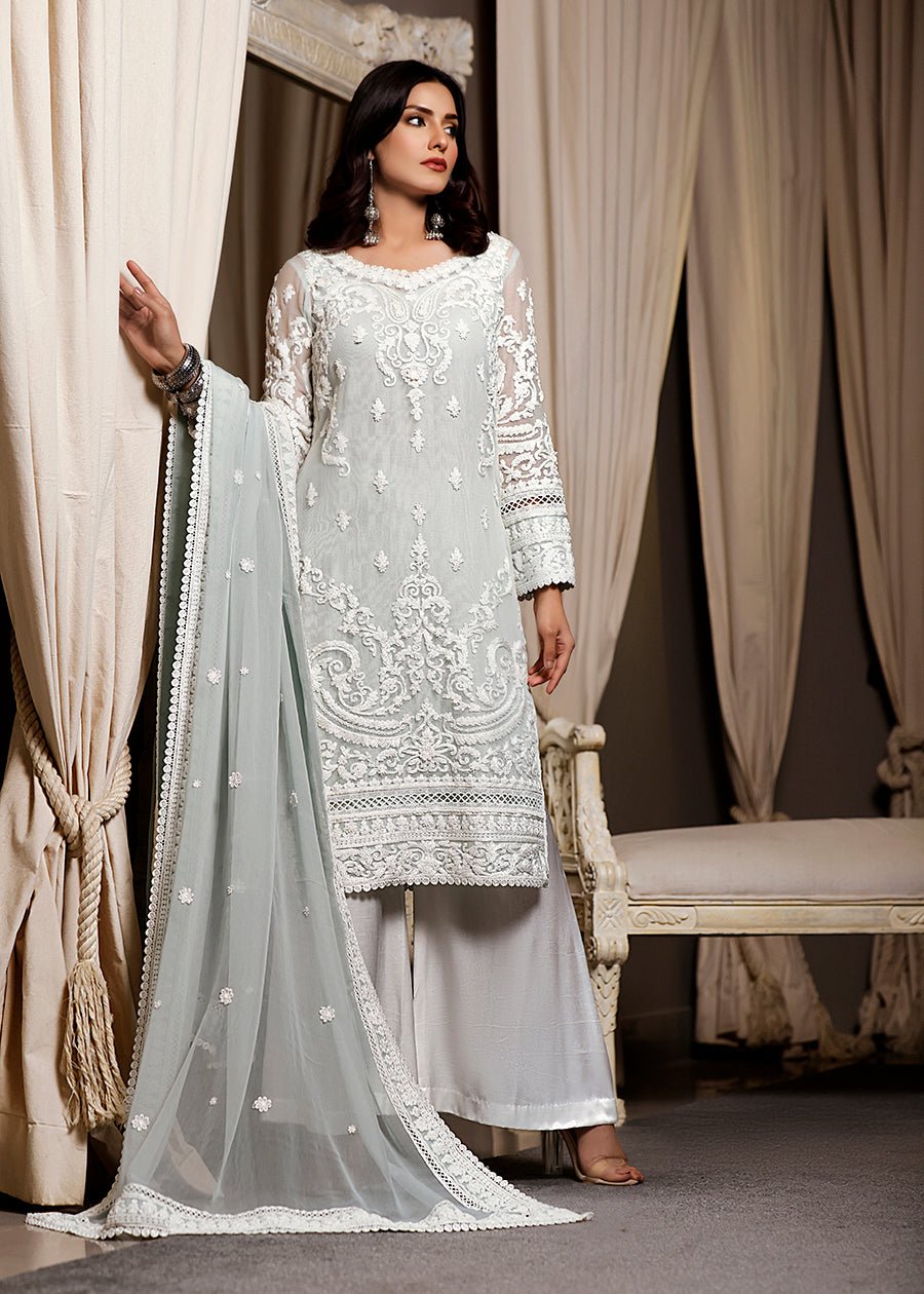 Shahmeer Aqua Kurta & Dupatta - Rizwan Beyg Design