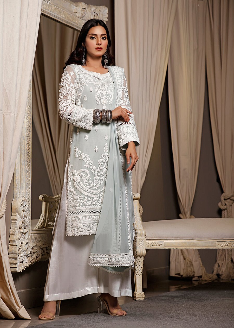 Shahmeer Aqua Kurta & Dupatta - Rizwan Beyg Design