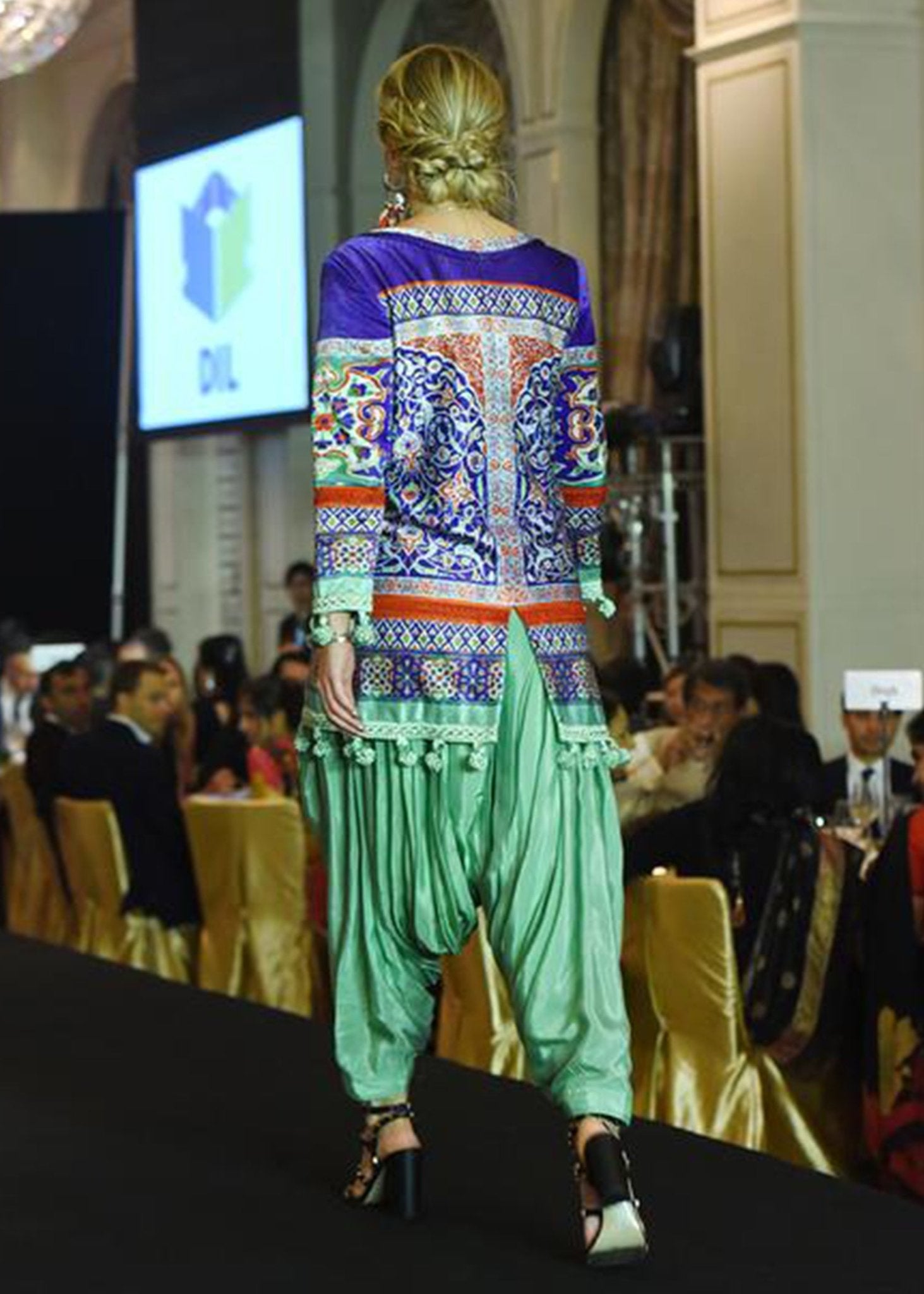 Short Jacket With Turquoise Patiyala - Rizwan Beyg Design