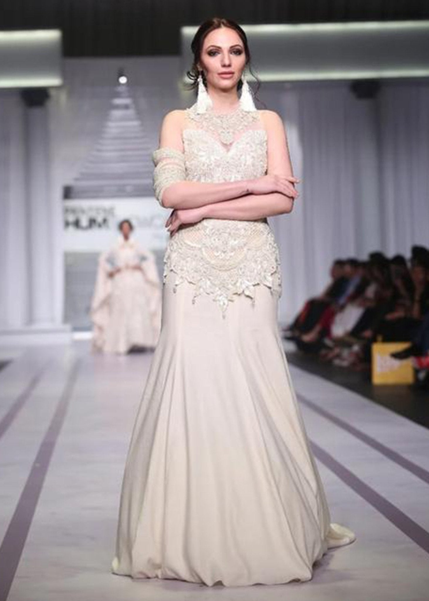 Short Sleeveless Pearls Dress - Rizwan Beyg Design