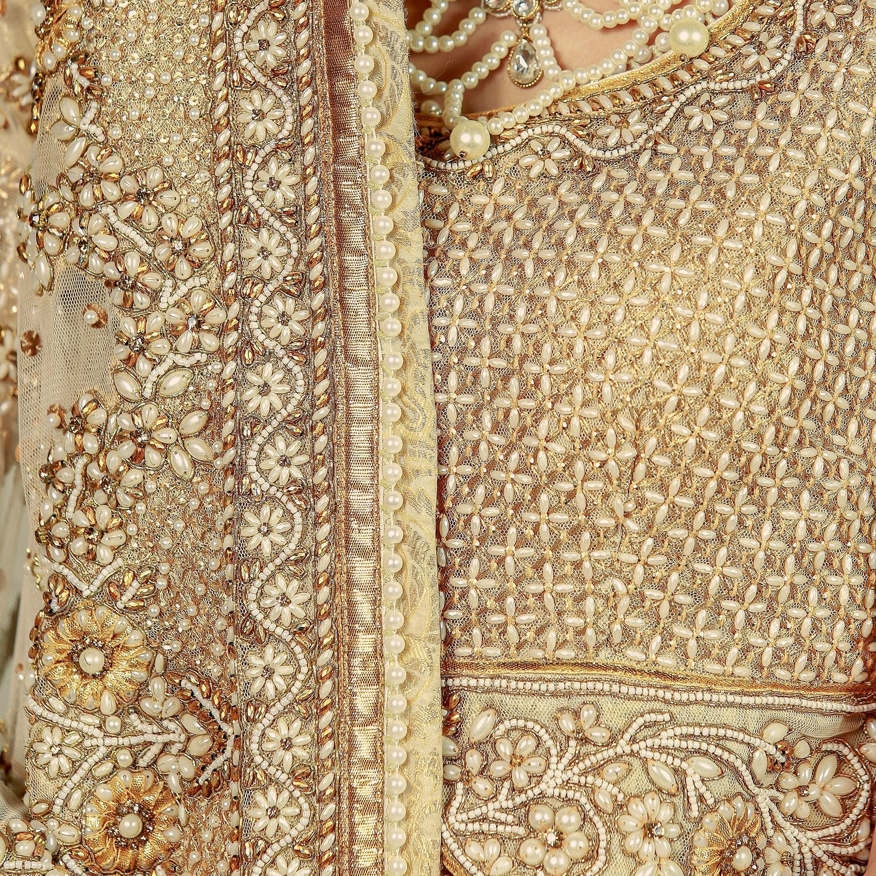 Signature Gold Lehenga Choli Bridal - Rizwan Beyg Design