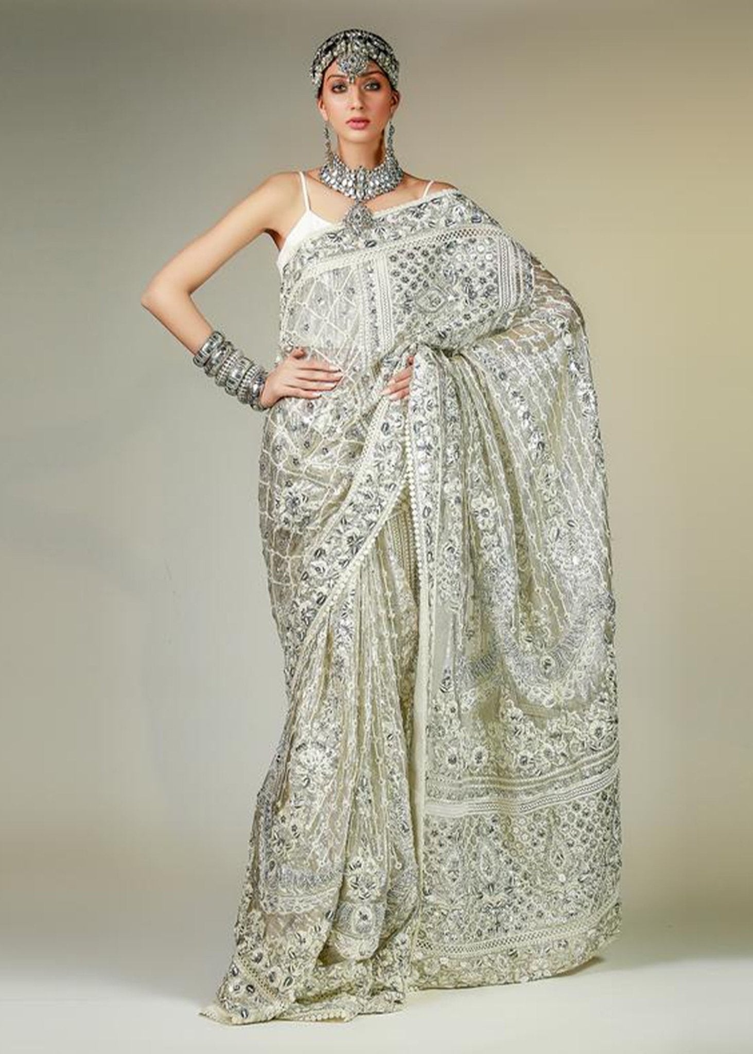 Silvania Chiken Saree - Rizwan Beyg Design