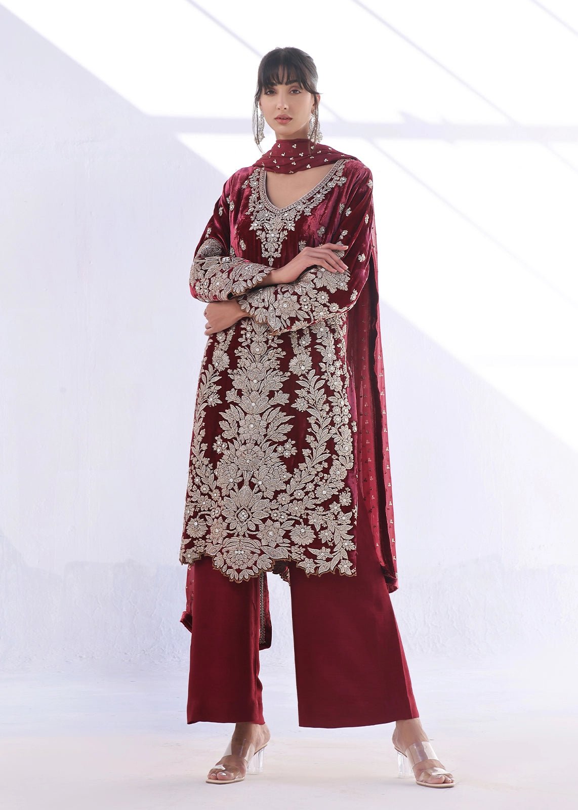 Simrene Fuchsia Purple & Silver - Rizwan Beyg Design