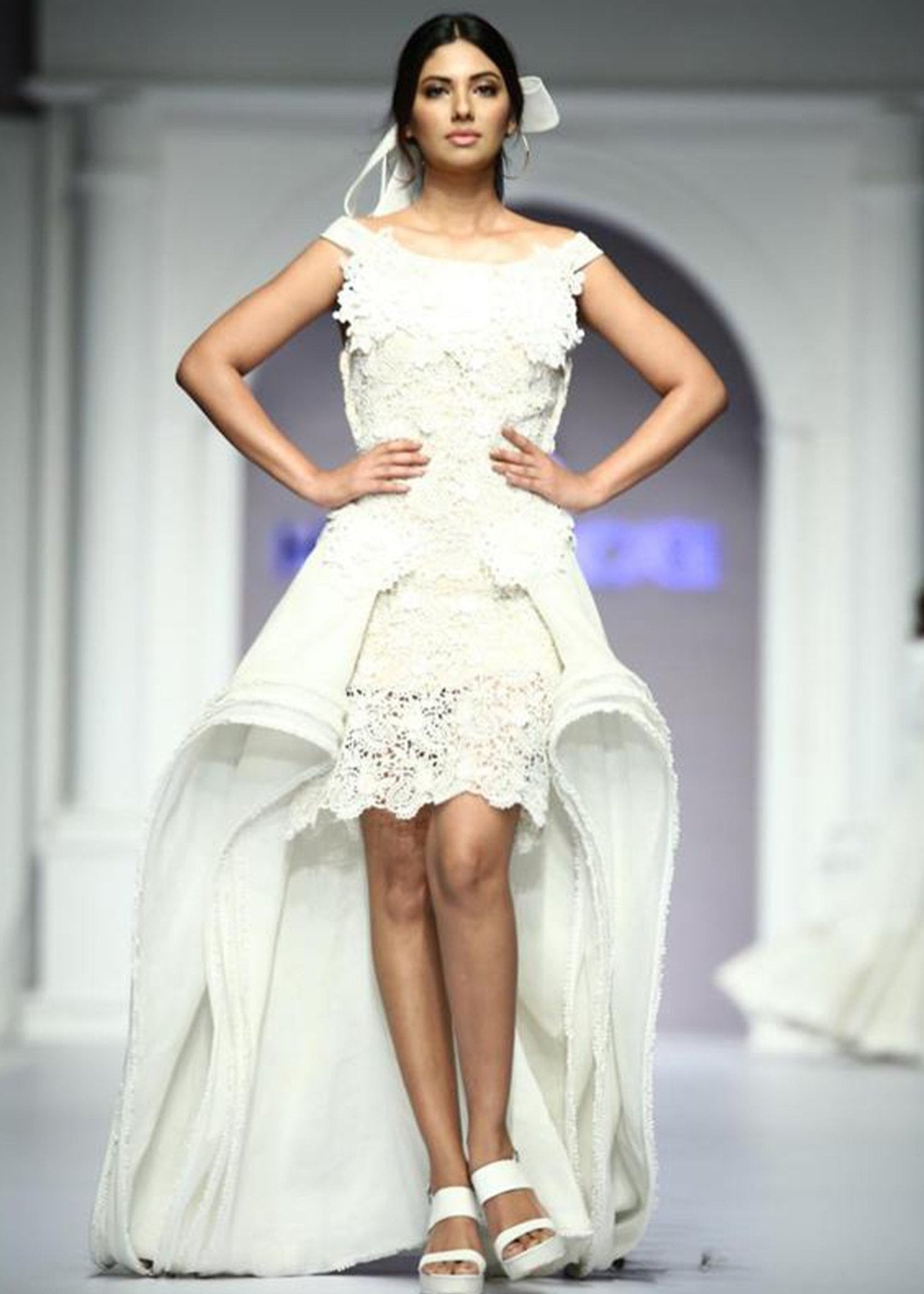 Sleeveless Sheath Dress with Long Trail - Rizwan Beyg Design