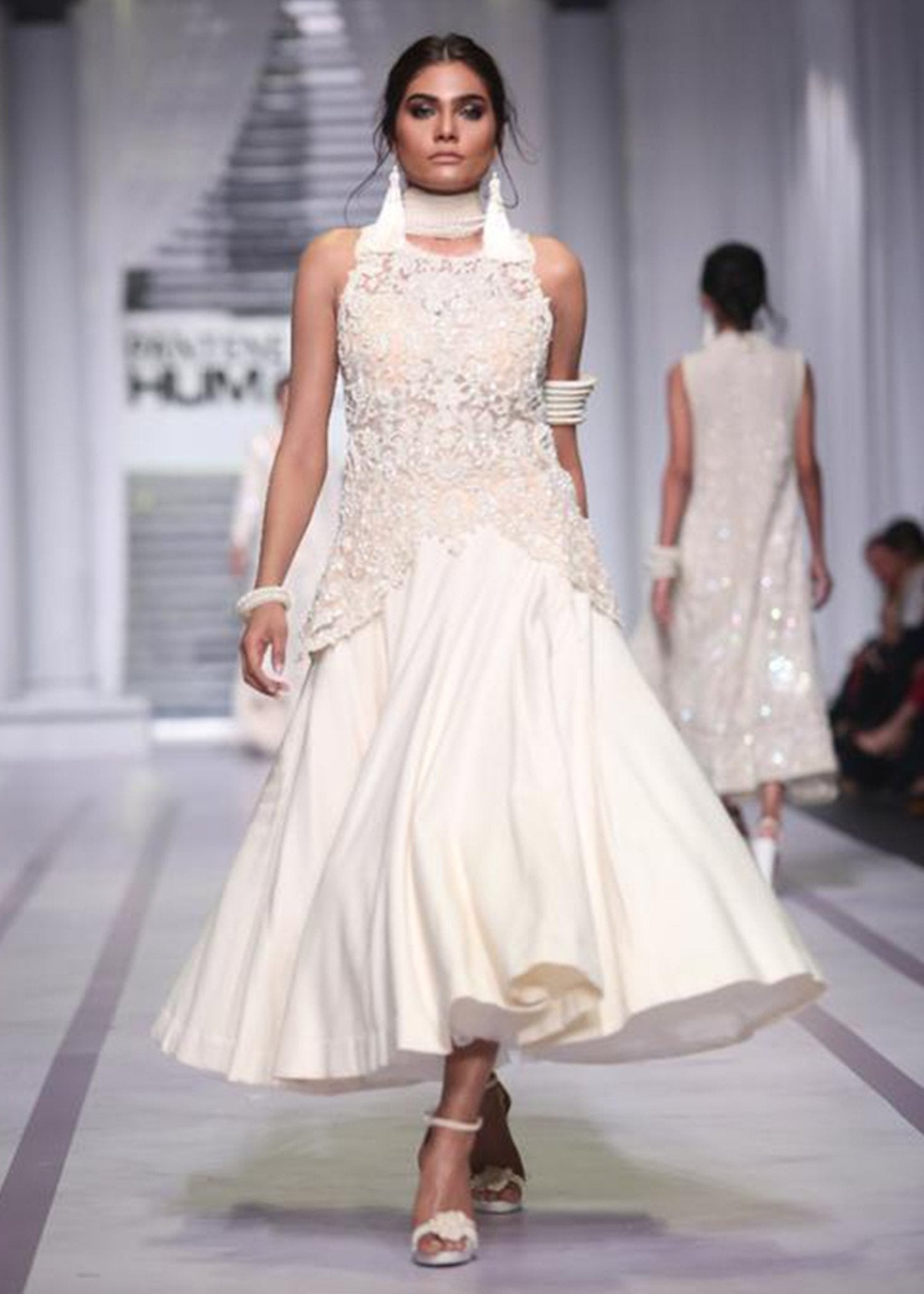 Strapless Embroidered Top with Skirt - Rizwan Beyg Design