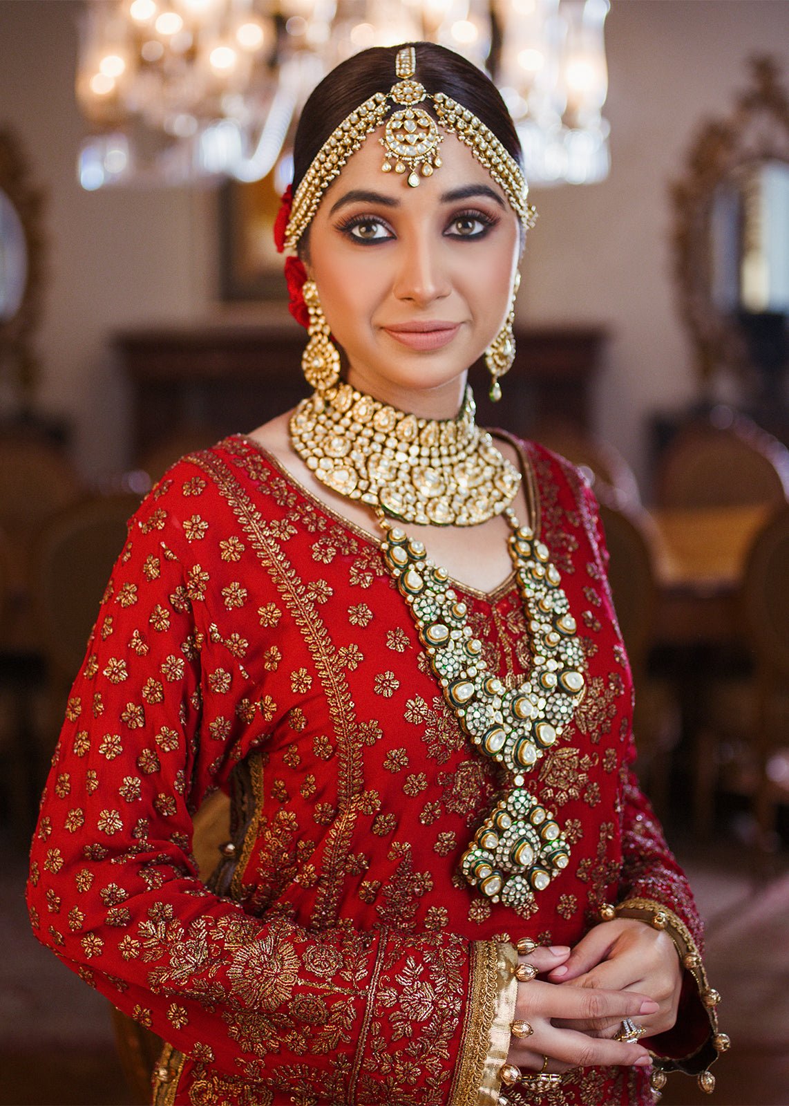 Talia Bridal Red with Shawl & Farshi - Rizwan Beyg Design