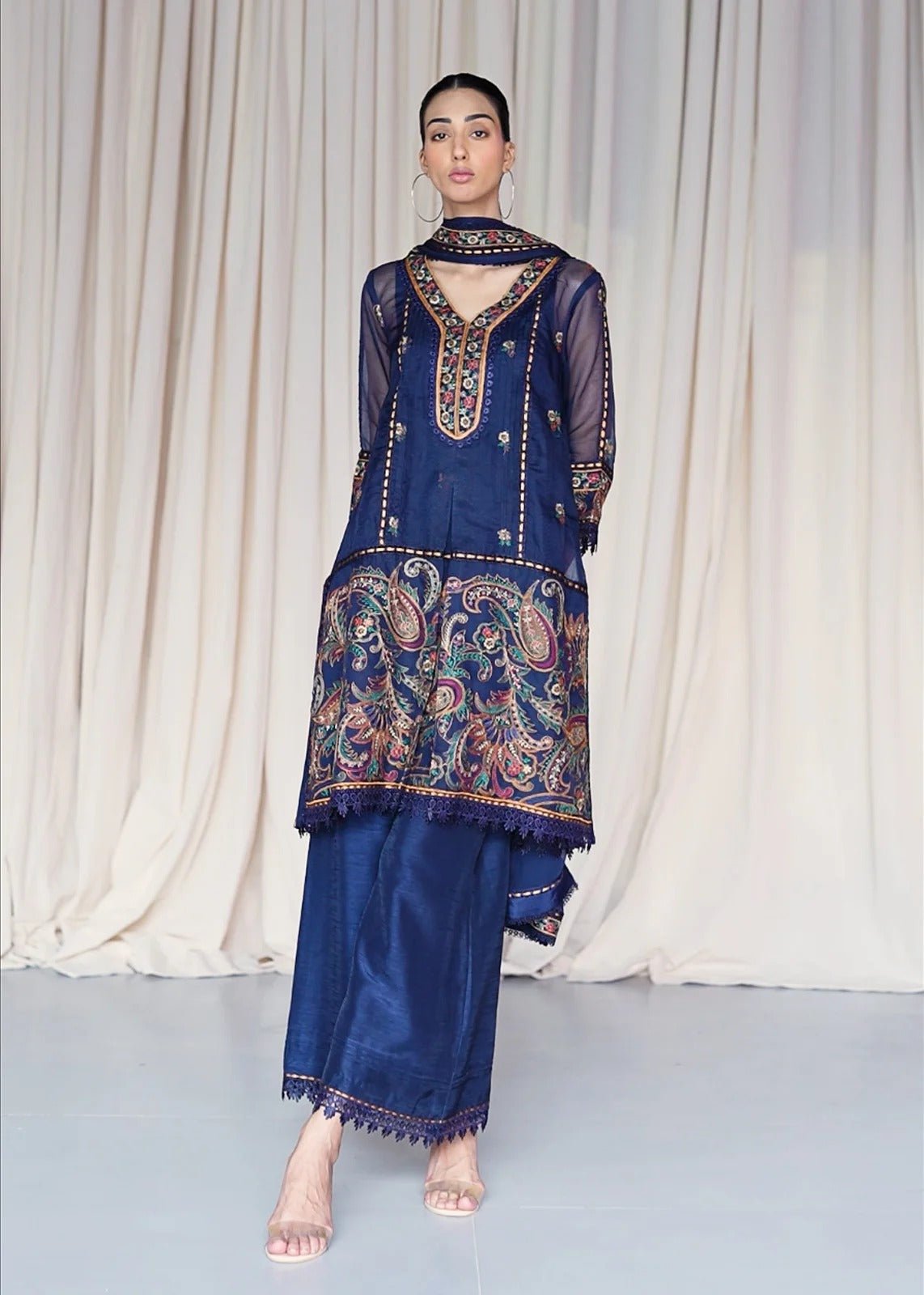 Tamaya Blue Shirt - Rizwan Beyg Design