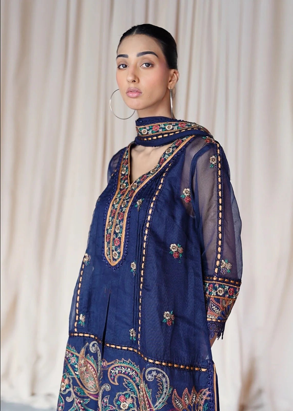 Tamaya Blue Shirt - Rizwan Beyg Design