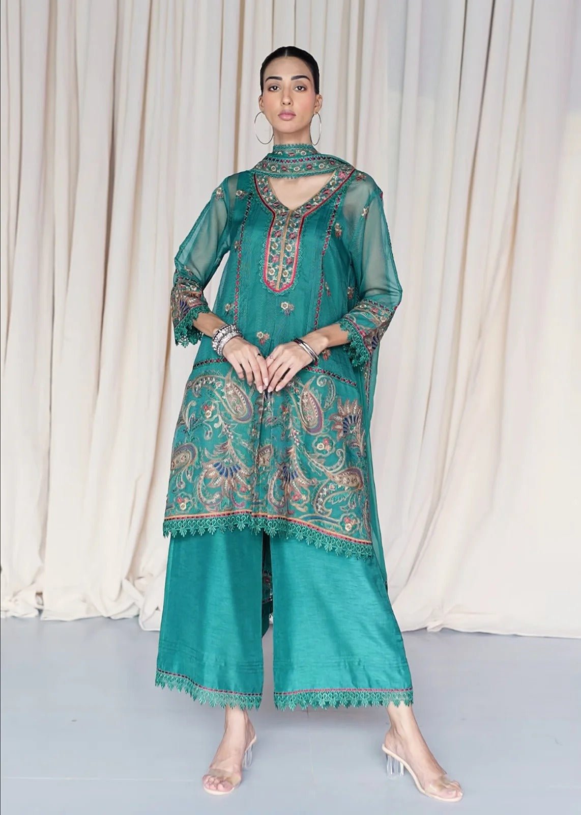 Tamaya Green Shirt - Rizwan Beyg Design