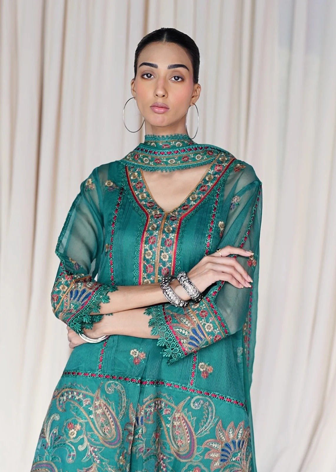 Tamaya Green Shirt - Rizwan Beyg Design