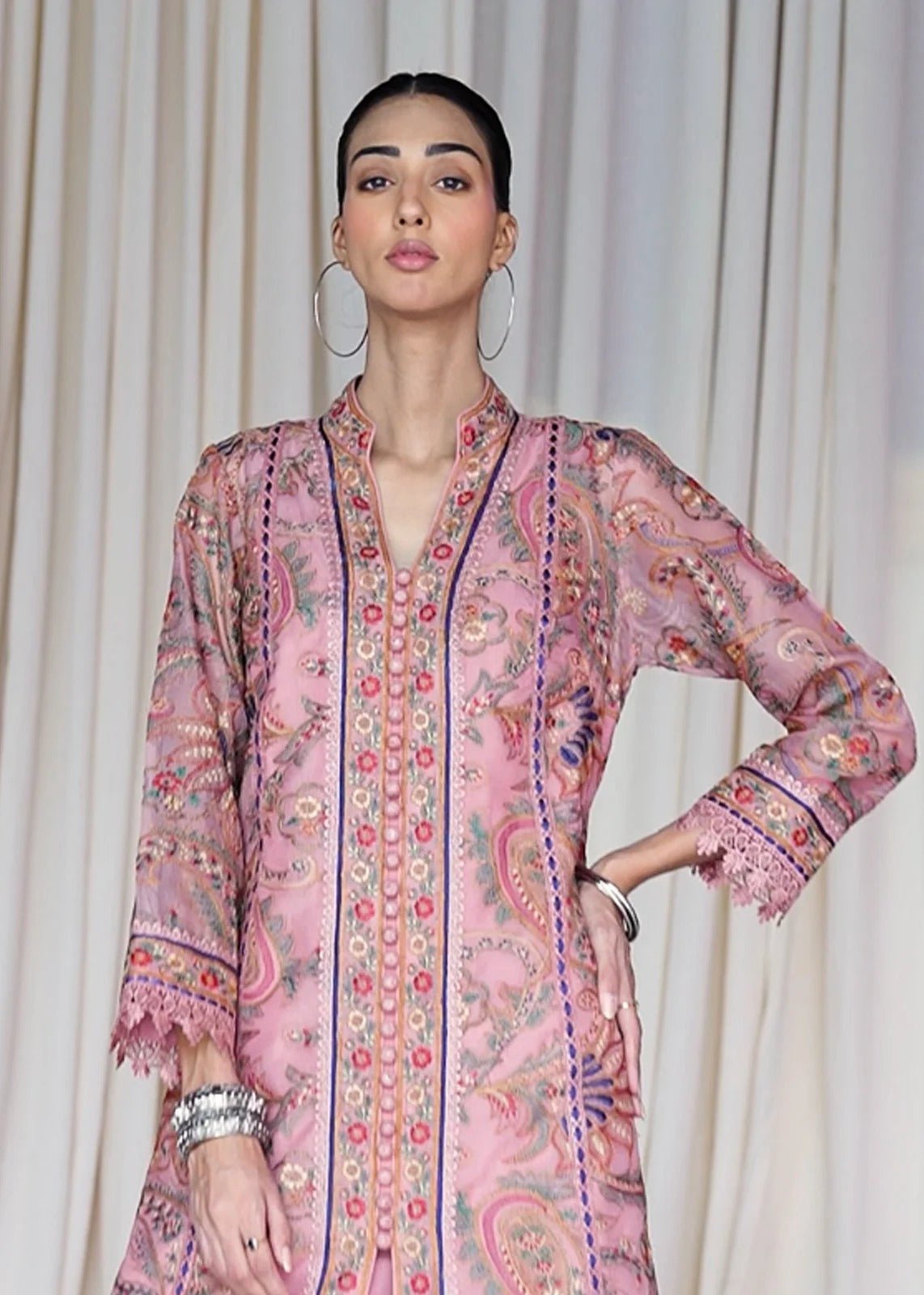 Tamaya Pink Coat - Rizwan Beyg Design