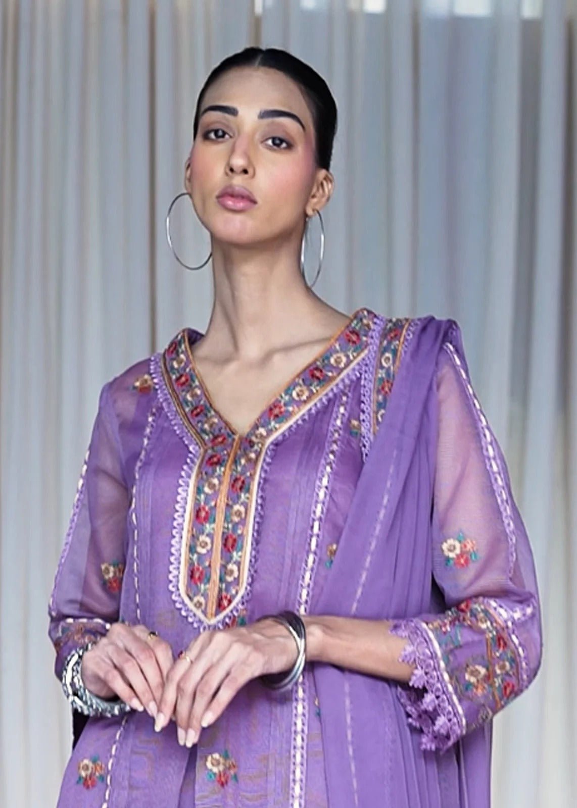 Tamaya Purple Shirt - Rizwan Beyg Design