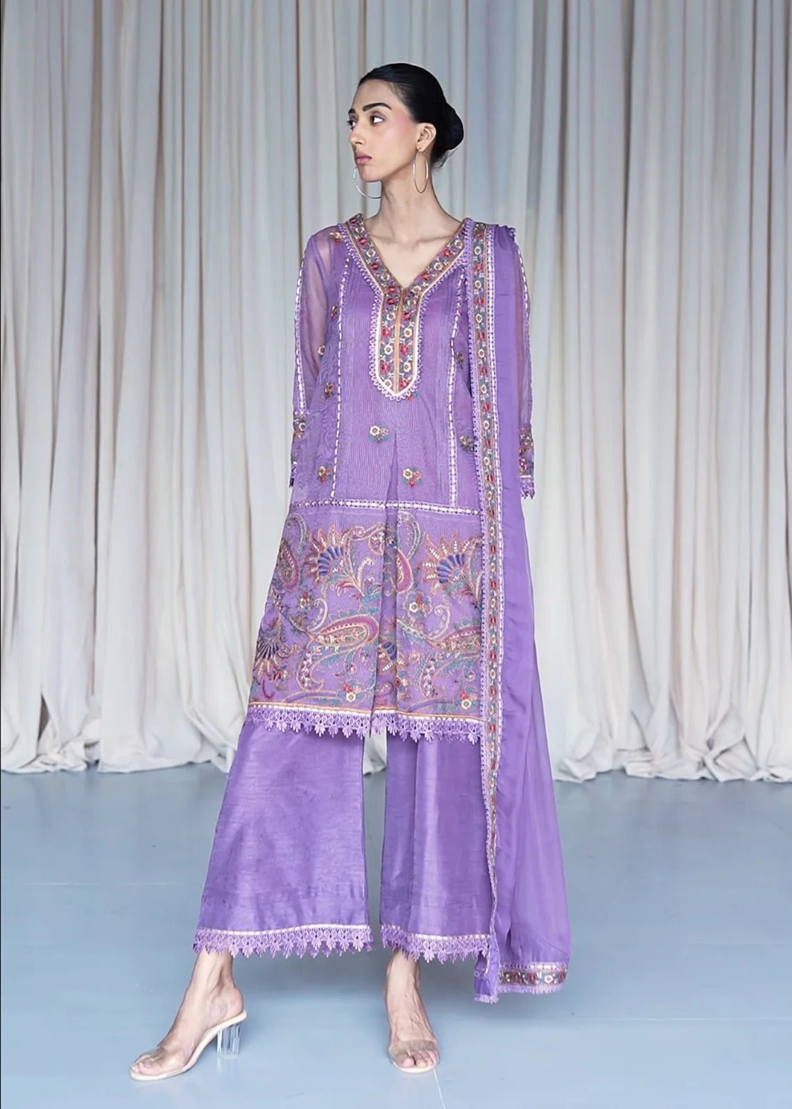 Tamaya Purple Shirt - Rizwan Beyg Design