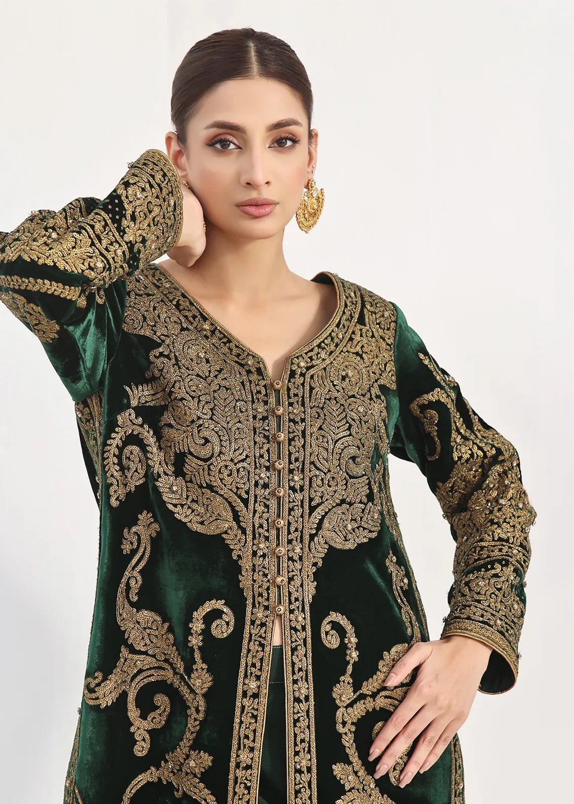 Veroz Green Coat - Rizwan Beyg Design