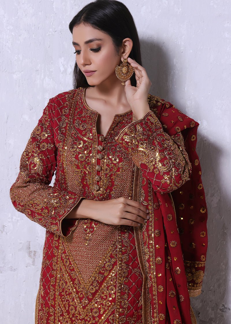 Zarmala Gold Red - Rizwan Beyg Design