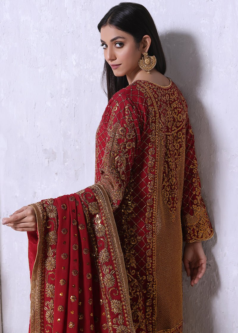 Zarmala Gold Red - Rizwan Beyg Design