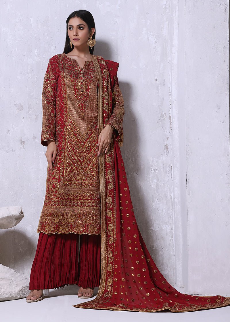 Zarmala Gold Red - Rizwan Beyg Design