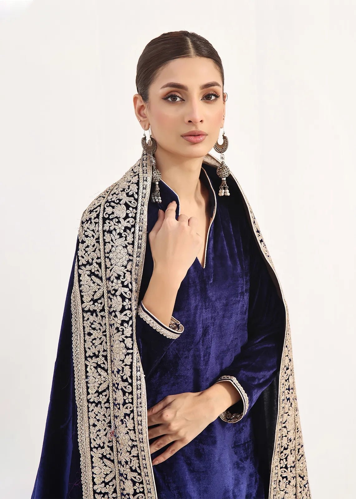 Zehra Blue Shawl - Rizwan Beyg Design