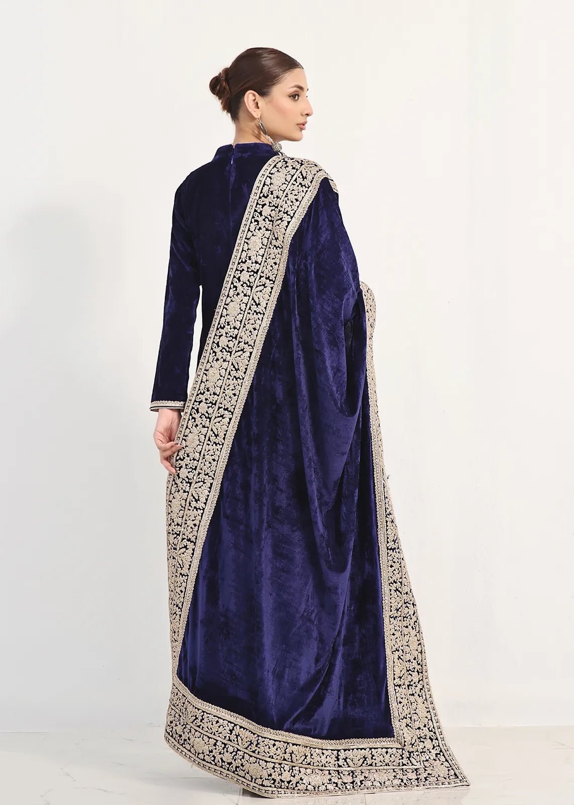 Zehra Blue Shawl - Rizwan Beyg Design